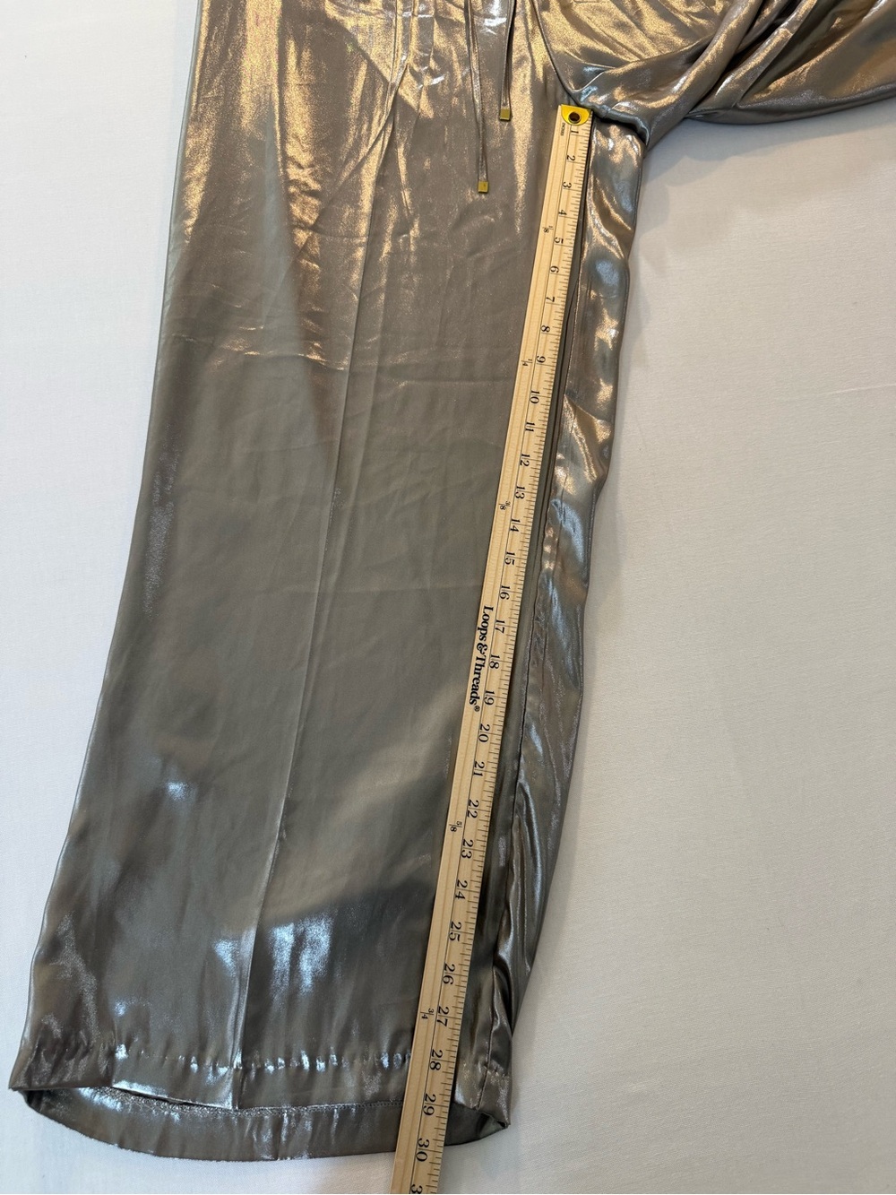 H&M Metallic Wide Leg Pants in Shimmery Silver - Picture 4 of 10